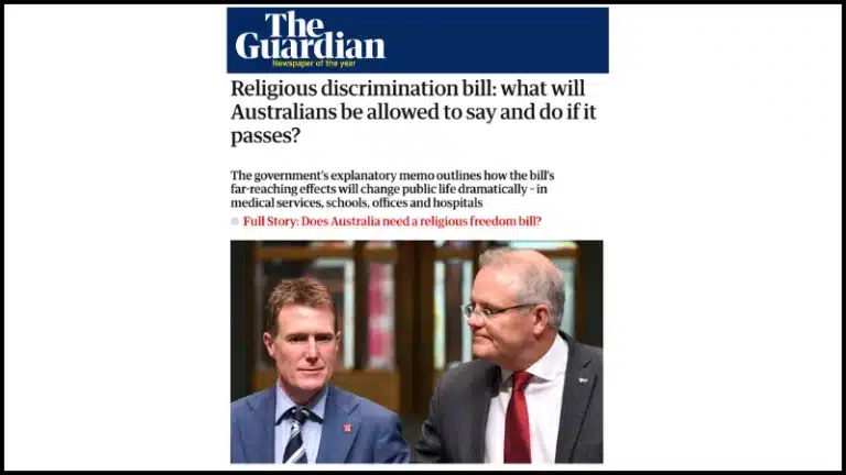 Guardian Coverage Religious Discrimination bill tile 800 x 450