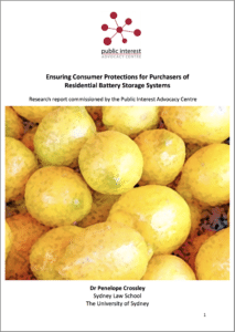 
Ensuring Consumer Protections for Purchasers of Residential Battery Storage Systems Cover