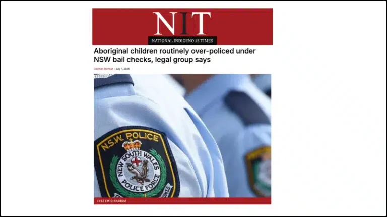 NIT: Aboriginal children routinely over-policed under NSW bail checks, legal group says