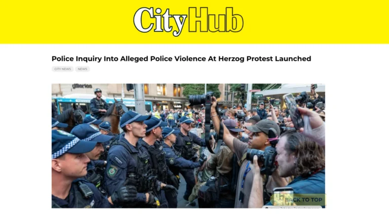 City Hub: Police Inquiry Into Alleged Police Violence At Herzog Protest Launched