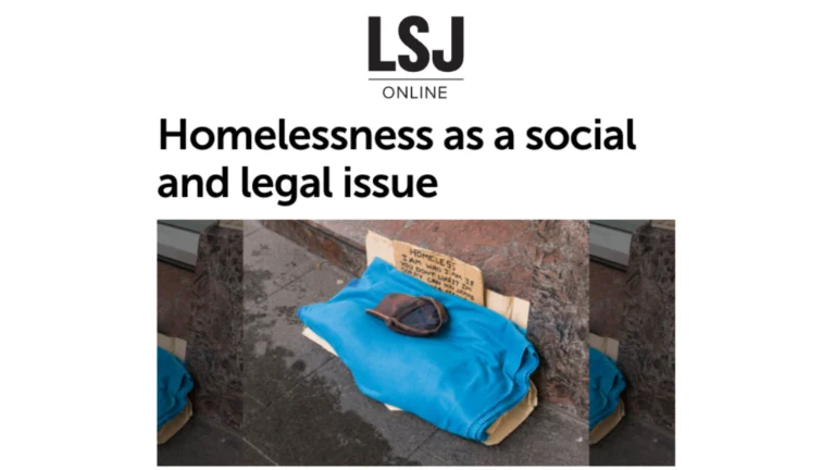 Law Society Journal coverage: Homelessness as a social and legal issue