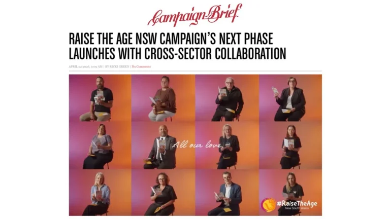 Campaign Brief: Raise the Age NSW campaign’s next phase launches with cross-sector collaboration