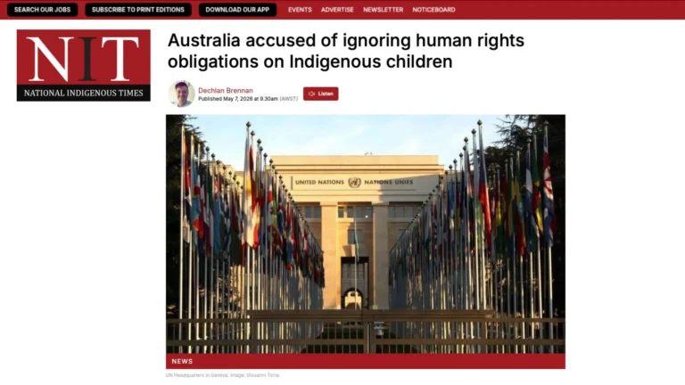 National Indigenous Times: Australia accused of ignoring human rights obligations on Indigenous children