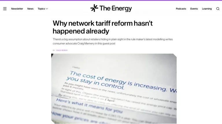 The Energy: Why network tariff reform hasn’t happened already