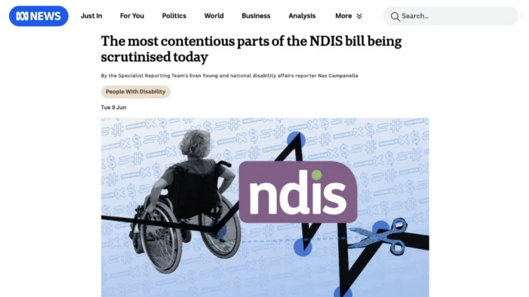 ABC: The most contentious parts of the NDIS bill being scrutinised today