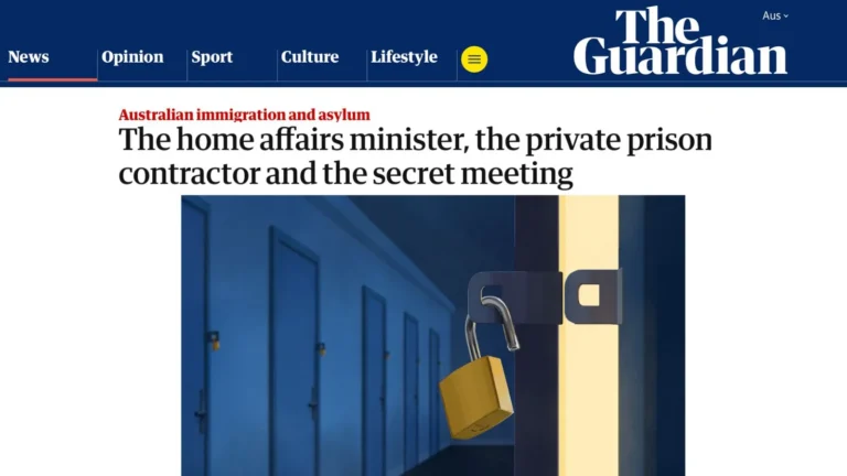 Guardian: The home affairs minister, the private prison contractor and the secret meeting