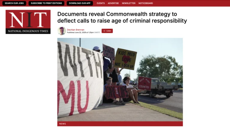 NIT: Documents reveal Commonwealth strategy to deflect calls to raise age of criminal responsibility