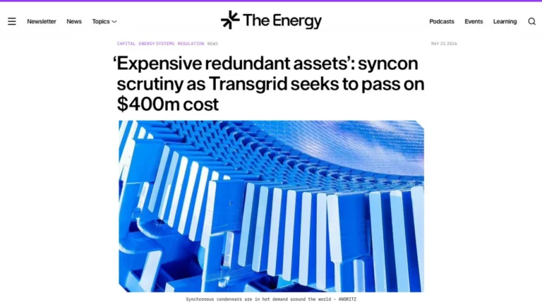 The Energy: ‘Expensive redundant assets’: syncon scrutiny as Transgrid seeks to pass on $400m cost