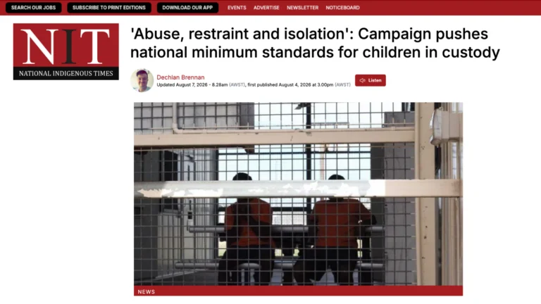 NIT: ‘Abuse, restraint and isolation’: Campaign pushes national minimum standards for children in custody
