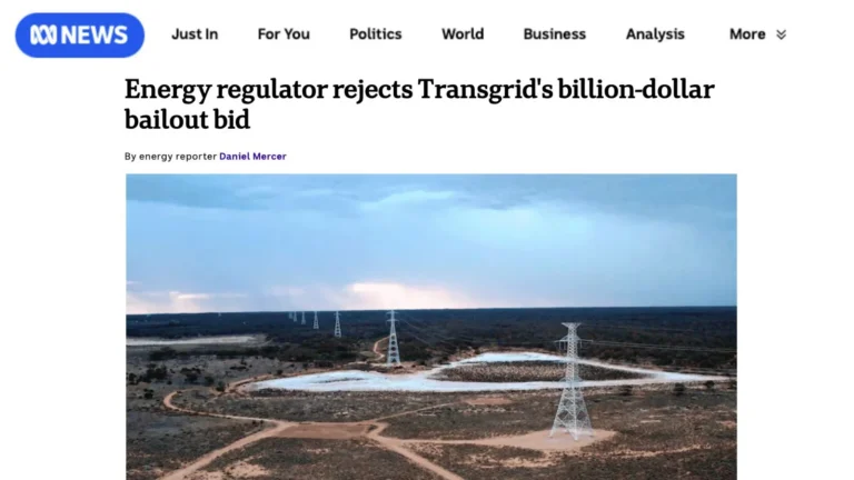 Energy regulator rejects Transgrid’s billion-dollar bailout bid