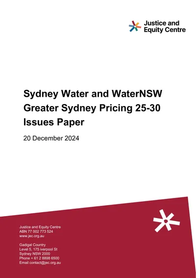 Submission to Sydney Water 2025-30 Pricing Proposal thumbnail