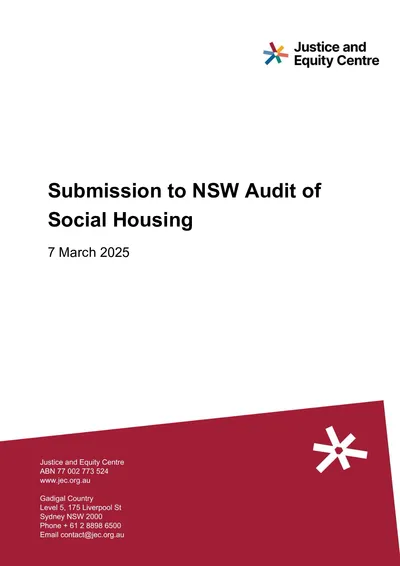 Submission to Audit Office Review of Social Housing thumbnail