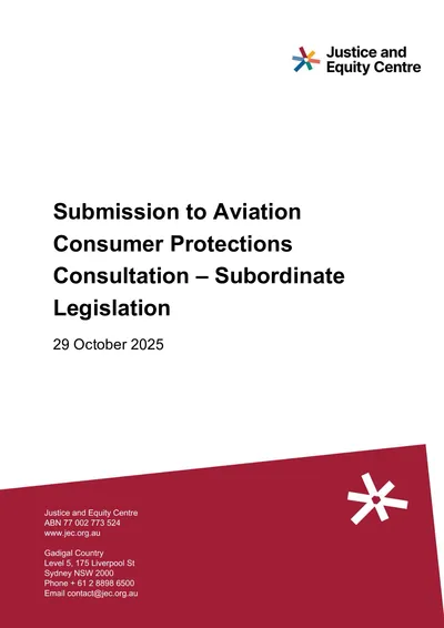 Submission to Aviation Consumer Protections Consultation – Subordinate Legislation thumbnail