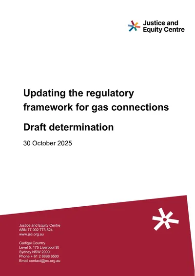 Submission to AEMC Updating the regulatory framework for gas connections draft determination thumbnail