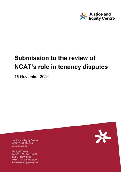 Submission to review of NCAT’s role in tenancy disputes thumbnail