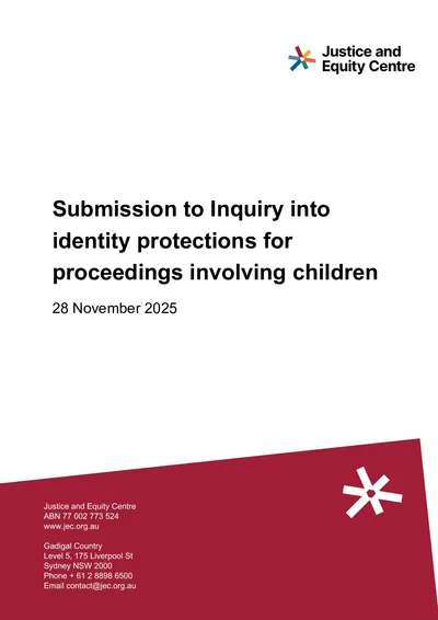 Submission to the NSW Parliamentary Inquiry into identity protections for proceedings involving children thumbnail