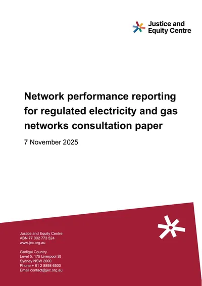Submission to the AER on the Network Performance Reporting for Regulated Electricity and Gas Networks Consultation Paper  thumbnail