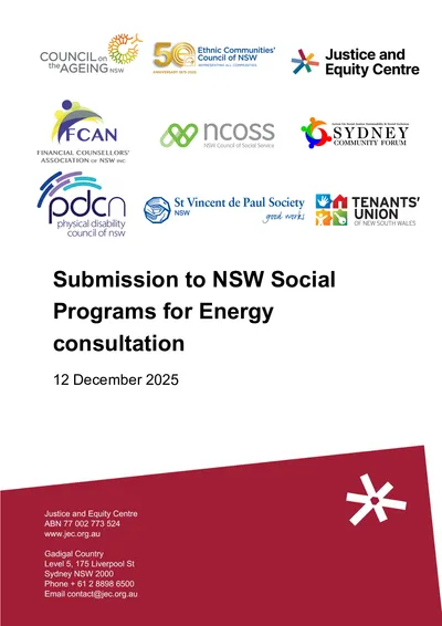 Submission to the NSW DCCEEW Social Programs for Energy Code – Consultation  thumbnail