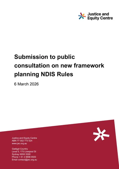 Submission on new framework planning NDIS Rules thumbnail