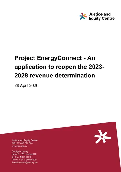 Submission in response to Transgrid’s Reopener Application for Project EnergyConnect (PEC) thumbnail