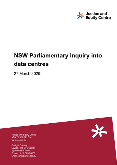 Submission in response to the NSW Parliamentary Inquiry into data centres thumbnail