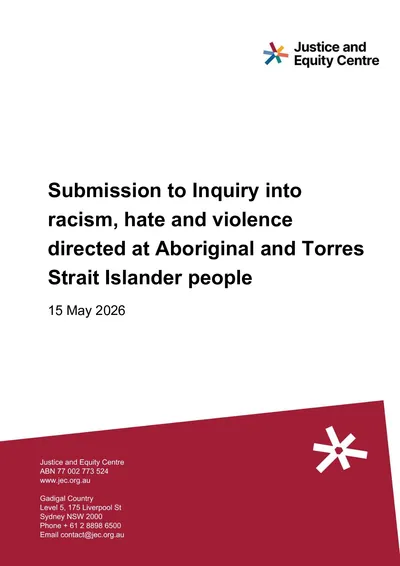 Submission to the Senate Inquiry into racism, hate and violence directed at Aboriginal and Torres Strait Islander People thumbnail