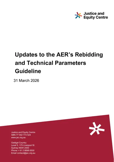 Submission in response to the AER’s consultation paper on updates to the Rebidding and Technical Parameters guideline thumbnail