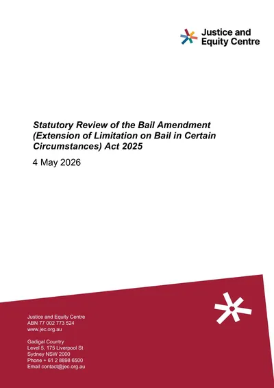 Submission to the Statutory Review of the NSW Bail Act thumbnail