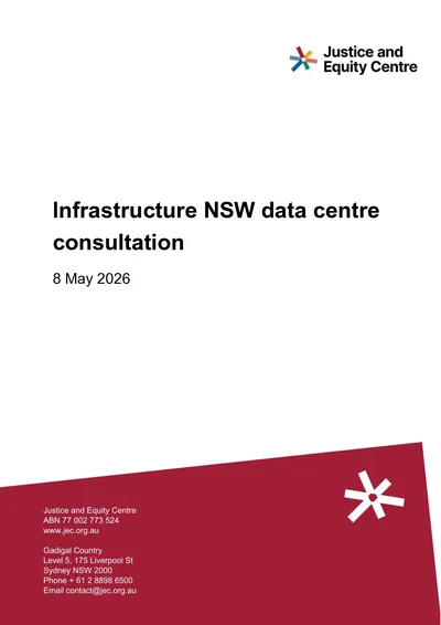 Submission in response to Infrastructure NSW’s data centres consultation paper thumbnail