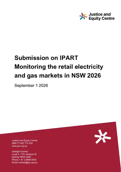 Submission in response to IPART’s Monitoring the Retail Electricity and Gas Markets in NSW 25-26 consultation paper thumbnail