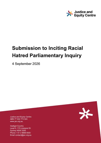 Submission to Inciting Racial Hatred Parliamentary Inquiry thumbnail