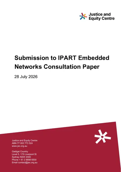 Submission in response to IPART Embedded Networks consultation paper thumbnail