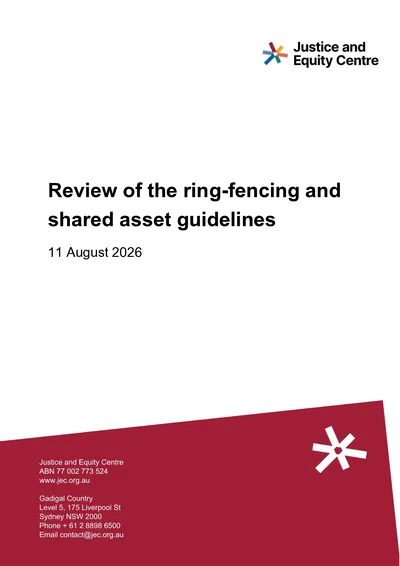 Submission in response to AER’s Review of the ring-fencing and shared asset guidelines thumbnail