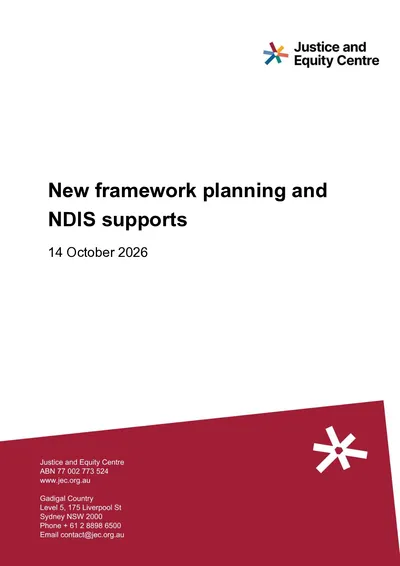 Submission to New framework planning and NDIS supports consultation thumbnail