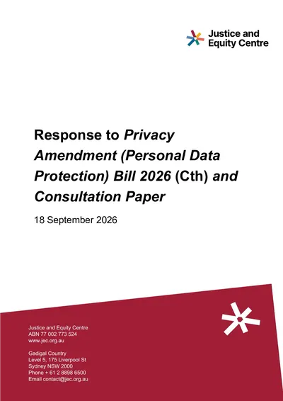 Reponse to Privacy Amendment (Personal Data Protection) Bill 2026 (Cth) and Consultation Paper thumbnail