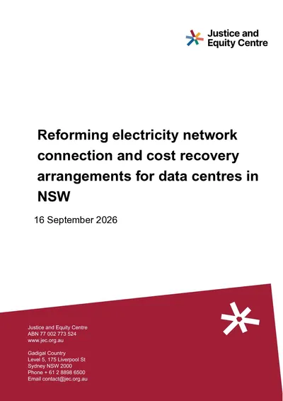Submission in response to NSW DCCEEW’s Reforming electricity network connection and cost recovery arrangements for data centres consultation paper thumbnail